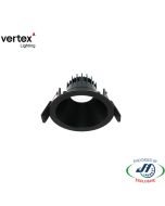 Vertex 10W LED Downlight 3000K 90mm Anti Glare Black